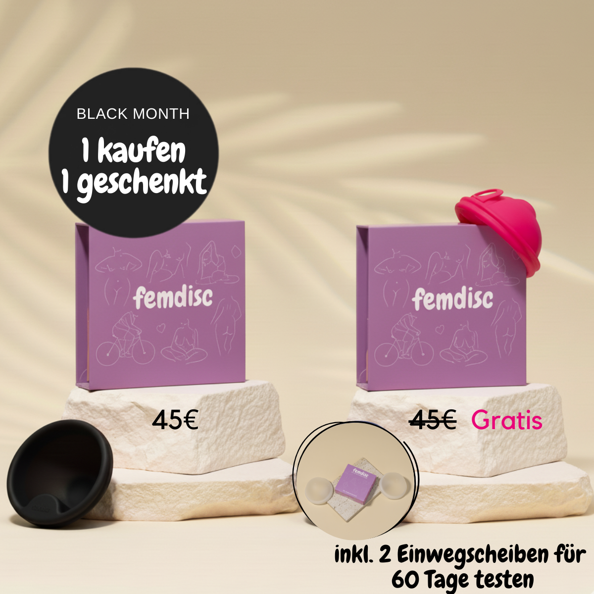femdisc Menstruationsscheibe mit Lasche