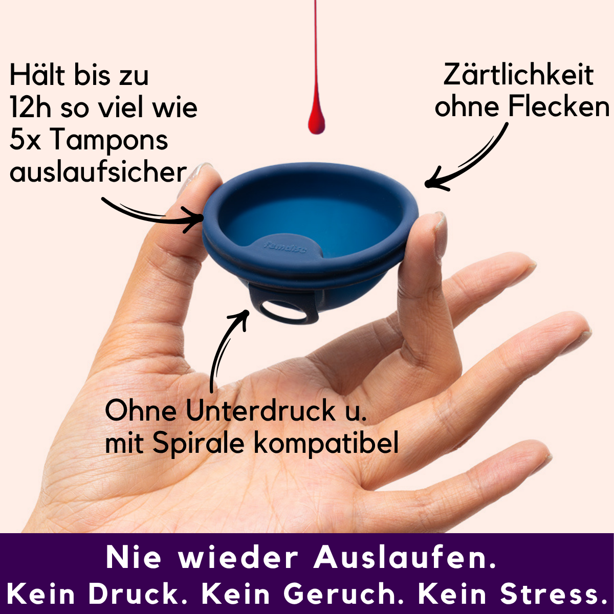 femdisc Menstruationsscheibe mit Lasche